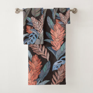 Elegant watercolor floral decorative eye-catching bath towel set