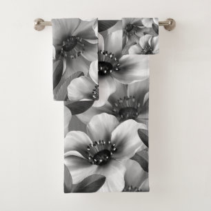 Elegant watercolor floral decorative eye-catching bath towel set