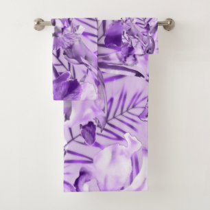 Elegant watercolor floral decorative eye-catching bath towel set