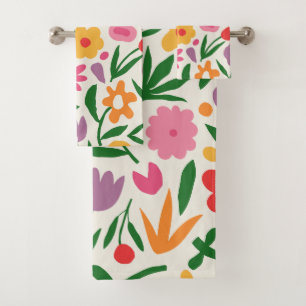 Elegant watercolor floral decorative eye-catching  bath towel set