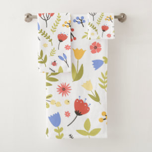 Elegant watercolor floral decorative eye-catching  bath towel set