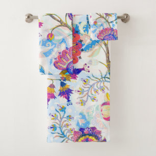 Elegant watercolor floral decorative eye-catching  bath towel set