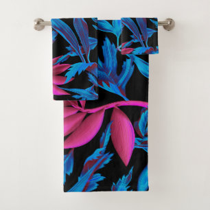Elegant watercolor floral decorative eye-catching  bath towel set