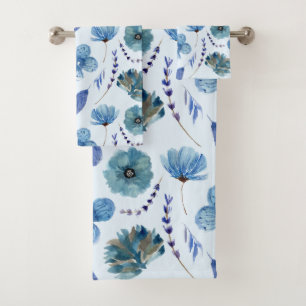 Elegant watercolor floral decorative eye-catching  bath towel set