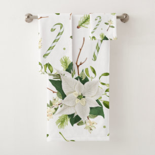 Elegant watercolor floral decorative eye-catching bath towel set