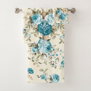 Elegant watercolor floral decorative eye-catching  bath towel set