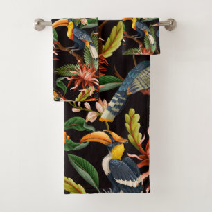 Elegant watercolor floral decorative eye-catching  bath towel set