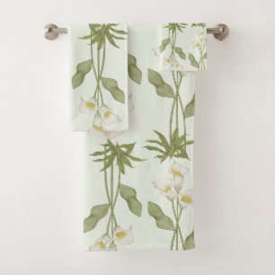 Elegant watercolor floral decorative eye-catching  bath towel set