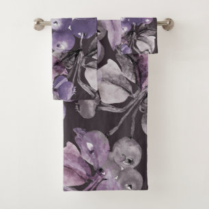 Elegant watercolor floral decorative eye-catching bath towel set