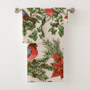 Elegant watercolor floral decorative eye-catching bath towel set