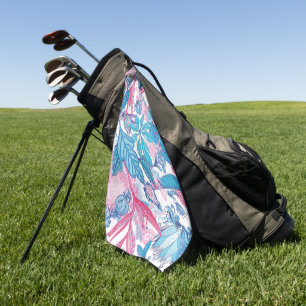 Elegant watercolor floral decorative eye-catching  golf towel
