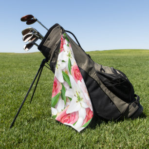 Elegant watercolor floral decorative eye-catching  golf towel