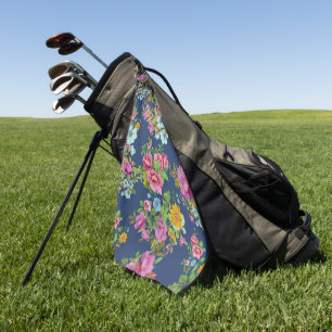 Elegant watercolor floral decorative eye-catching golf towel