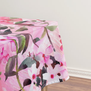 Elegant watercolor floral decorative pattern tablecloth