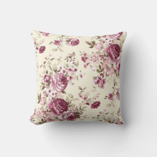 Elegant watercolor floral decorative pattern throw pillow