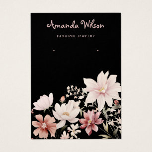 Elegant watercolor floral earring display card