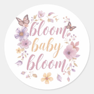 Elegant Watercolor Floral for Baby Nursery Classic Round Sticker