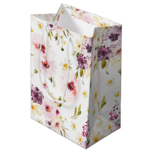 Elegant Watercolor Floral Gift Bag