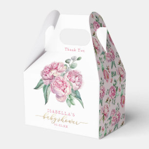 Elegant Watercolor Floral Girl Baby Shower Favour  Favor Box