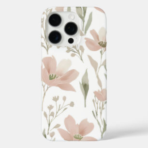 Elegant Watercolor Floral Green and Blush Pink  iPhone 16 Pro Case