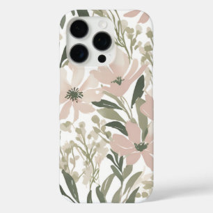 Elegant Watercolor Floral Green and Blush Pink  iPhone 16 Pro Case