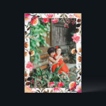 Elegant Watercolor Floral Greenery Photo Red Pink Holiday Card<br><div class="desc">Elegant Pink and Red Watercolor Floral Greenery Personalized Photo Holiday Card</div>