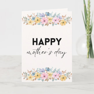 Elegant Watercolor Floral Happy Mother's Day  Card