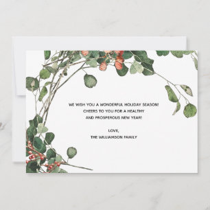 Elegant Watercolor Floral Holiday Card