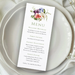 Elegant Watercolor Floral Ladies Event Menu