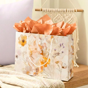 Elegant Watercolor Floral Large Gift Bag