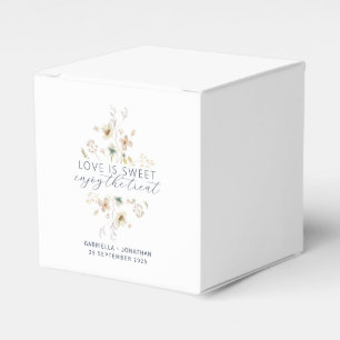 Elegant Watercolor Floral Love Is Sweet Wedding Favor Box
