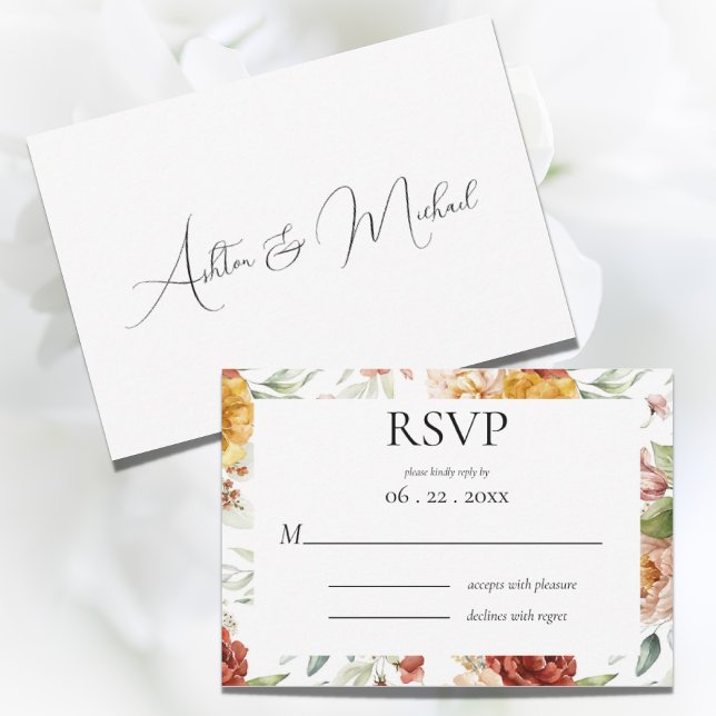 Elegant Watercolor Floral Modern RSVP Card (Creator Uploaded)