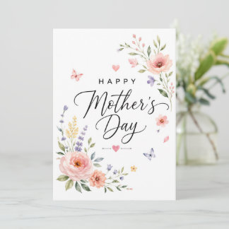 Elegant Watercolor Floral Mother's Day Card