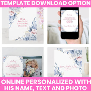 Elegant Watercolor Floral Mother's Day Keepsake Card