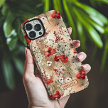 Elegant Watercolor Floral Pattern Personalized iPhone 16 Pro Max Case<br><div class="desc">Elegant Watercolor Floral Pattern Personalized Name iPhone 16 Pro Max Case features an elegant watercolor floral pattern in red,  green,  white and beige with with your name below in modern script typography. Perfect as a gift for Mother's Day,  birthday,  Christmas and more. Designed by ©2024 Evco Studio www.zazzle.com/store/evcostudio</div>