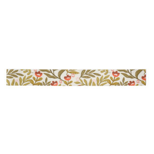 Elegant Watercolor Floral Pattern Satin Ribbon