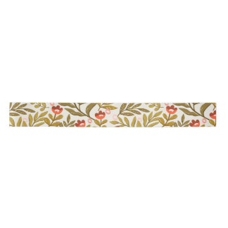 Elegant Watercolor Floral Pattern Satin Ribbon