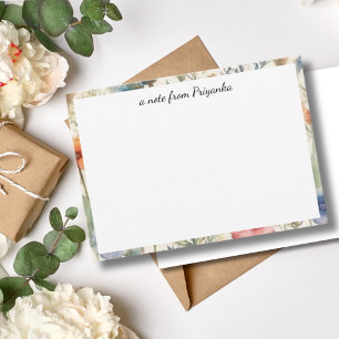 Elegant Watercolor Floral Personalized  Card