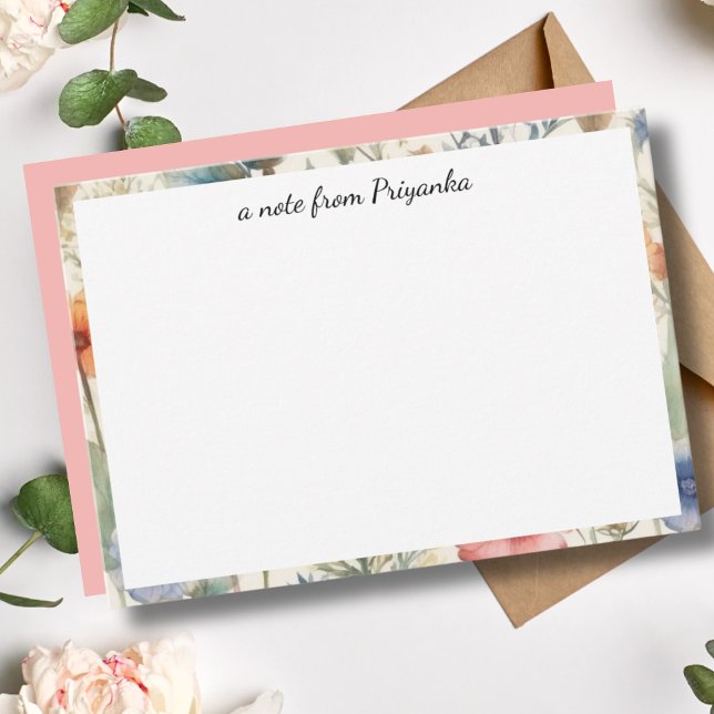 Elegant Watercolor Floral Personalized  Card (Creator Uploaded)