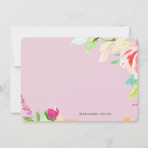 Elegant Watercolor Floral Personalized Fuchsia Card
