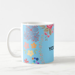 Elegant Watercolor Floral Personalized Name mug