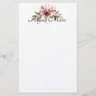 Elegant Watercolor Floral Personalized Stationery