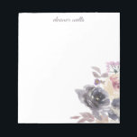 Elegant Watercolor Floral Personalized Stationery  Notepad<br><div class="desc">Personalized notepad with an elegant watercolor floral design in muted purple and grey.</div>