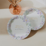 Elegant Watercolor Floral Purple Bridal Shower Paper Plate<br><div class="desc">This collection highlights the beauty of delicate purple orchids and graceful watercolor greenery leaves, beautifully accompanied by an elegant calligraphy font. To personalize the details, simply click on "Personalize." You have the freedom to customize every element, effortlessly adjusting the position of text and images, as well as modifying the size,...</div>