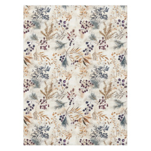 Elegant Watercolor Floral Red, Gold, Green, Purple Tablecloth
