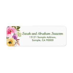 Elegant Watercolor Floral Return Address Labels