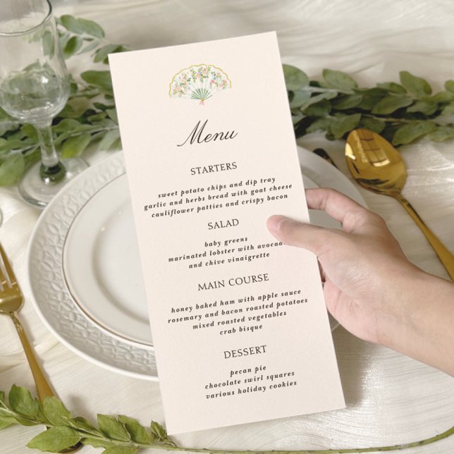 Elegant Watercolor Floral Rococo Wedding Menu (Creator Uploaded)