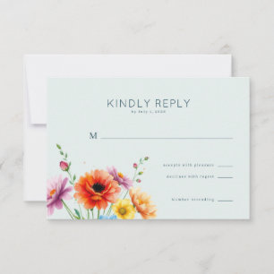 Elegant Watercolor Floral RSVP Card