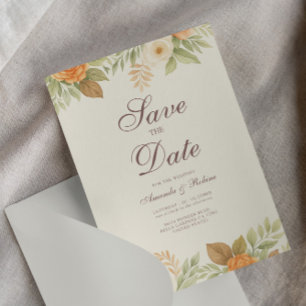 Elegant Watercolor Floral Save the Date Invitation