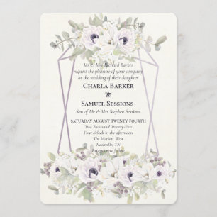 Elegant Watercolor Floral Soft Lavender Invitation
